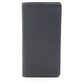 Portafoglio lungo Louis Vuitton Brazza in pelle Damier Infini Nero