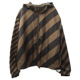 Fendi Zucca Polyester Outerwear Brown Black