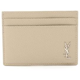 Yves Saint Laurent Saint Laurent Paris Tiny Cassandra Leather Card Case Beige