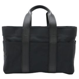 Bolsa tote Acapulco MM em nylon e couro da Hermès Preto