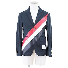 Thom Browne BLAZER CLÁSICO NO CONSTRUIDO de Sarga de Algodón Pesado Azul Azul marino