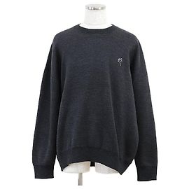 Suéter de lã misturada bordado Acne Studios Marrom Cinza antracite