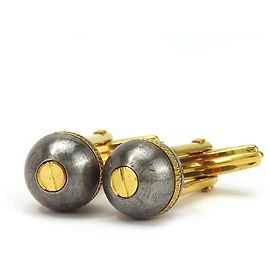 Alfred Dunhill Abotoaduras de metal Dunhill Marrom Dourado
