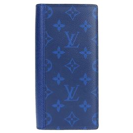 Cartera Bifold Brazza Taiga Monogram Louis Vuitton Azul