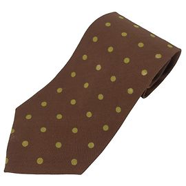 Corbata de seda Giorgio Armani Castaño Mostaza