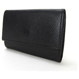 Bulgari Bvlgari Key Holder Leather Key Case Black