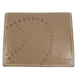 Hermès Hermes Evelyne Bifold Business Card Holder Beige Taupe