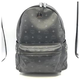 MCM Stark Side Stud Backpack in Visetos Black