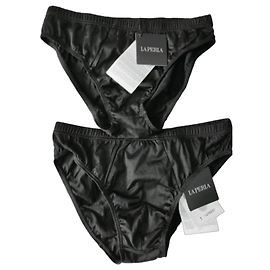Los 2 neue leichte La Perla Baumwollslips S Schwarz