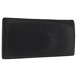 LOEWE Long Wallet Leather Black Auth BA10581 Black