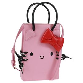 BOLSA Hello Kitty BALENCIAGA SS 2020 em couro de bezerro 2 em 1 rosa 619043 Auth 170731SM Rosa