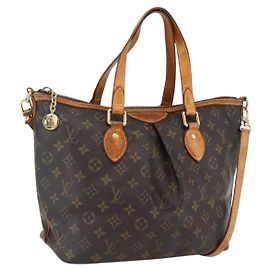 LOUIS VUITTON Monogram Palermo PM Tote Bag M40145 LV Auth 171772 Monogram