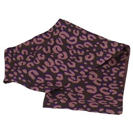Cachecol de seda com padrão de leopardo LOUIS VUITTON Roxo LV Auth ka2317V Roxo