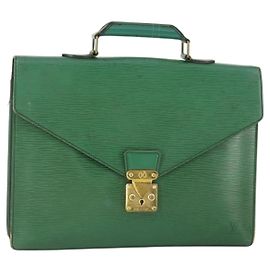 LOUIS VUITTON Pasta de Consultor Epi Verde M54424 LV Auth 169292 Verde