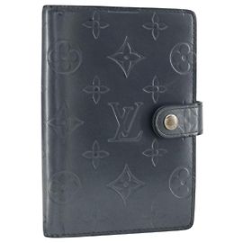 LOUIS VUITTON MonogramMat Agenda PM Day Planner Cover Blue R20935 Auth BA10521 Blue