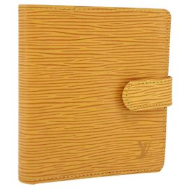 LOUIS VUITTON Epi Cartera Bifold Compacta Amarilla M63559 Auth BA10574 Amarillo