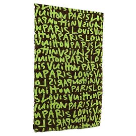 LOUIS VUITTON Monogram Graffiti Schal Grün LV Auth am10736SV Grün