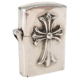 Chrome Hearts CH Cross Zippolighter V1 Ag925 Silver Auth 171132SM Silvery