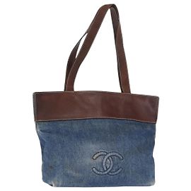 Borsa Tote CHANEL Denim Blu CC Auth BA10505 Blu