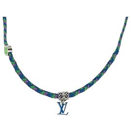 Bracciale dell'amicizia in ottone Louis Vuitton metallo blu M0967Z LV Auth 169944M Blu