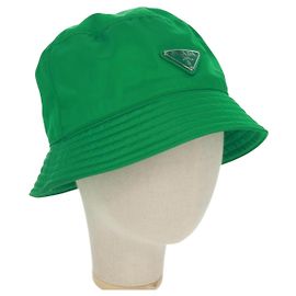 PRADA Bucket Hat Nylon L Green Auth 161325M Green