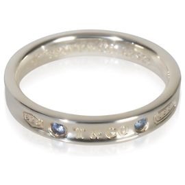 Tiffany & Co. Sterling Silver Sapphire 1837 Narrow Ring Other