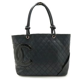Bolsa Tote/Shoulder Chanel Cambon Line Coco Mark Preto Rosa
