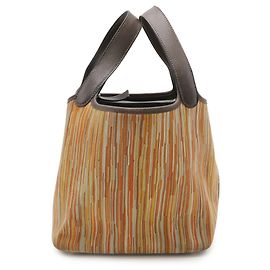 Bolsa Tote Picotin PM da Hermès Multicor Laranja Castanho escuro