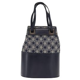 Salvatore Ferragamo Gancini in tela e pelle Blu navy
