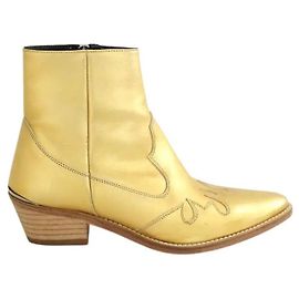 Valentine Gauthier Botas western douradas Dourado