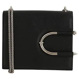 Thierry Mugler Mini bolsa de couro preta Preto