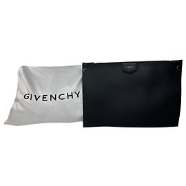 Vintage Givenchy Antigona Leder Clutch Anthrazit Anthrazitgrau