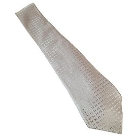 Hermès Corbata Hermes de seda gris con motivo H Gris