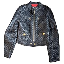 D&G Stepplederjacke Schwarz