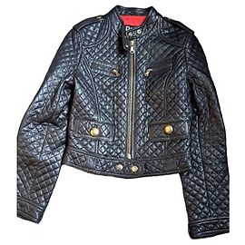 Veste en cuir matelassé D&G Noir