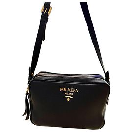 Borsa a tracolla Prada in pelle nera Nero