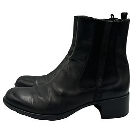 Prada Black Leather Chelsea Boots Black