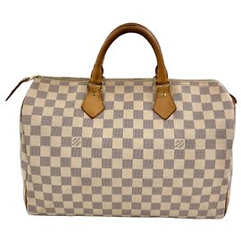 Louis Vuitton Speedy 35 Bag in Damier Azur Canvas Eggshell