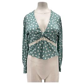 Rouje Blue top with white polka dots Blue