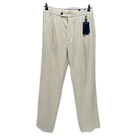 Tommy Hilfiger Pantalon blanc rayé en lin White