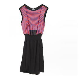 Vestido de seda y cachemira Hermès Negro Roja Azul