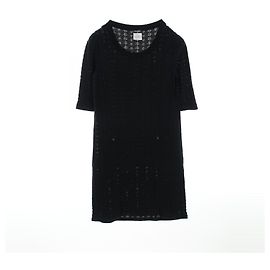 Vestido de algodón con botón Coco Mark de Chanel Negro