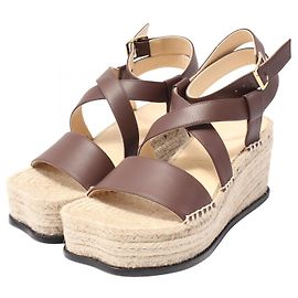 Sandali in pelle espadrilles Petal Loewe Marrone