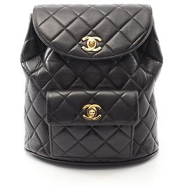 Chanel Matelassé Lammleder Rucksack Schwarz