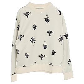 Sweatshirt en polyester intarsia Palm Tree de Jil Sander Blanc Autre