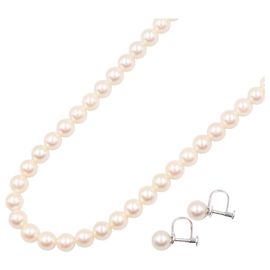 Set di gioielli 2 in 1 in argento e perle Tasaki Bianco