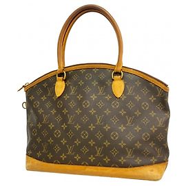 Louis Vuitton Monogram Lockit Horizontale Handtasche Braun