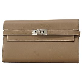 Hermès Cartera Hermes Kelly en gris Etoupe Gris pardo