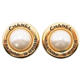 Vintage Chanel Kreisperlen Cambon Ohrringe 1988 Golden