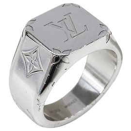 Louis Vuitton Men's Monogram Signet Ring Silvery